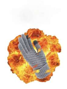 4 双女士冬季触屏手套，透气羊毛衬里针织手套，带弹性袖口，温暖方便，适合秋季发短信 - 彩色 - 查看 9