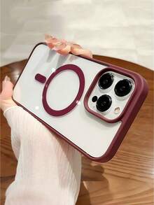 豪华磁吸充电壳适用于 17 16 15 14 13 12 11 Pro Plus Max Air XSmax XR X/Xs 7/8 Plus 7/8 超透明亚克力超薄外壳 - 紫色 - 查看 6