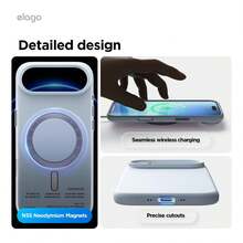 Elago Minimalist Dopamine Magnetic Liquid Silicone Case For IPhone Air, Compatible With MagSafe, Liquid Silicone Material, Protective Cover, Shockproof, Slim Phone, Fashion, Velvet - For Men, For Women, Luxury, Fashion, High Quality - 淺藍色 - 查看 8