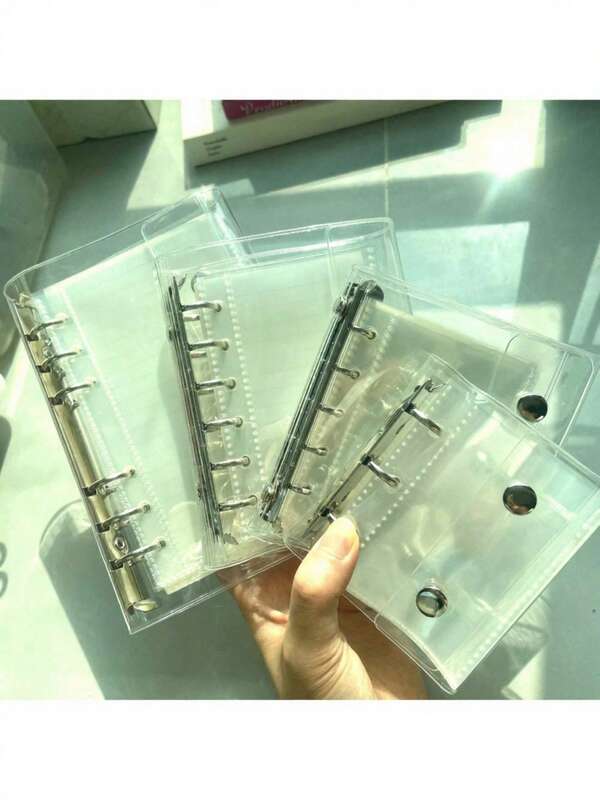1Pc Portable Transparent Ring Binder Transparent Sticker Book Binder Photo Album Sticker Binder Sticker Book Photo Storage Pouch Weekly Planner Binder Monthly Planner Binder Planner Notebook Notebook Office Stationery Supplies