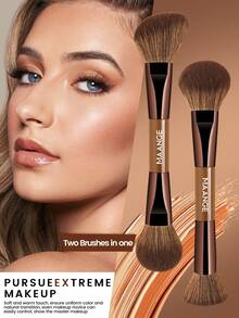 MAANGE 6/10/14pcs Soft Natural Synthetic Makeup Brush Set, Includes Face Brush, Powder Brush, Blush Brush, Concealer Brush, Contour Brush, Nose Brush, Highlighter Brush, Foundation Brush, Detail Brush, 2-In-1 Portable Multifunctional Makeup Brushes, Suitable For Home Or Travel, Essential For Makeup, Great Gift - Brown - View 9