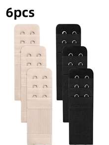 3/6/9件装加大码可调节弹性文胸延长带，2排3扣长款文胸后背夹，舒适文胸延长带，适合日常穿着和换季服装调整 - 彩色 - 查看 19