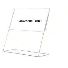 1/3/6 件 6x8 英寸（约 15x21 厘米）亚克力标牌架，透明塑料纸张标牌架、照片展示架、菜单桌面支架、垂直亚克力相框、宣传册架 - 無色 - 查看 14