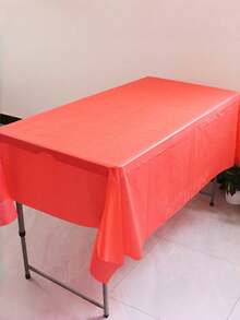 1 طقم تنورة طاولة قابلة للتخلص منها، تنورة طاولة زخرفية ملونة/للزفاف مقاومة للماء، طقم أدوات المائدة الحمراء لرأس السنة الجديدة، مفرش طاولة احتفالي أحمر لرأس السنة الجديدة، تنورة طاولة احتفالية حمراء