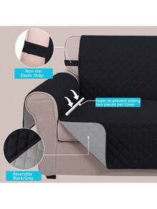 3 Piezas Protector Cubre Sofa Lavable Elástica  Ajustable Todo Incluido,Hilo de burbujas, Adecuada para salas de estar, dormitorios, oficinas y otros espacios, especialmente ideal para lugares con mascotas como gatos y perros - Negro - Ver 3