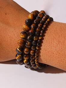 15 Inches 4/6/8/10/12mm Natural Yellow Tiger's Eye Beads, Healing Stone To Enhance Wealth And Confidence, Suitable For DIY Jewelry Making/Bracelets/Necklaces And Natural Stone Accessories (Natural Stone Texture May Vary, Random Delivery)