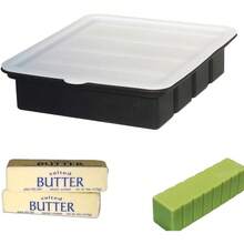 Mold Tray, Large Cavity Butter Maker Holds 8 Tablespoons Butter, Ideal For Butter, Energy Bar, Brownie, Cake, Cheesecake, Ice Cube Bar, Pudding, Soap, Chocolate (Black) - 黑色 - 查看 5