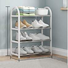 4-Tier Simple Multi-Layer Steel Pipe Shoe Rack, PET Material, Student Dorm Small Shoe Rack, Shoe Cabinet, Children's Shoe Rack, Storage Rack, Helpful For Storing Shoes. - Multicolor - View 10