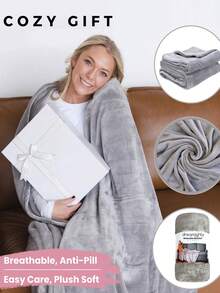 Women's Spring/Summer Wearable Blanket, Adult Wearable Blanket, Gift For Girlfriend, Flannel Warm Wearable Blanket For Home, Comfortable Soft Sofa Blanket, Adult Gift, Shawl Wrap, Slouchy Essential, Suitable For All Seasons, Essential Home Robe - Multicolor - View 5
