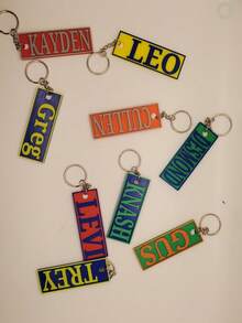 Personalized Name Keychain / Multicolor Customized Keychain / Keyring / Bag Tag / Name Plate / Back To School - 3D Printed Plastic,Apparel Accessories,Chic Autumn, Utilitarian Chic