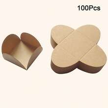 50pcs Chocolate Packaging Trays, White & Black Paper Spacer Boxes, Folding Flower-Shaped Wrapper Candy & Dessert Base For Wedding, Birthday, Party Supplies - Multicolor - View 16