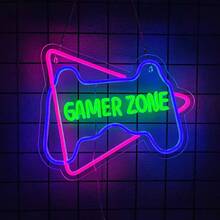 Papan Neon Zona Permainan, Papan Neon Permainan untuk Dekorasi Ruang Permainan - Papan Neon Permainan LED untuk Dekorasi Kamar Remaja Laki-laki, Dekorasi Dinding Gamer - Hadiah Gamer Terbaik untuk Anak Laki-laki, Anak-anak, Catu Daya USB Dapat Digunakan Kembali, Mudah Dipasang. - cahaya polikromatik - View 18