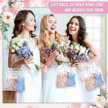 1/5/10/20/30/50pcs Set Waterproof Transparent Pvc Button Gift Bag Shopping Bag Handbag, Perfect For Ladies' Wedding, Party And Festival Gifts Stadium Approved Clear Transparent Purse Bag For Concerts Sports Events Festivals , Transparent, Clear Waterproof Bag For Women, Perfect For Summer, Vacation & Beach - Clear - View 3