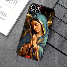 Funda de Teléfono Virgen María Virgen de Guadalupe Compatible con Apple  15,14,13,12,11,XS,XR,X,8,7,Pro,Max,Plus,mini Funda de Silicona Negra, Funda Compatible con  17, Funda  17 Pro, Funda  17 Pro Max - z8 - Ver 13