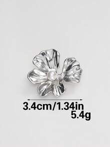 6pcs/Set Asymmetrical Flower Pearl Embellished Metal Buttons, Fashion Versatile Decoration For Coats, Sweaters, Suits, Uniforms In Autumn/Winter, DIY Crafts For Bouquets, Boxes, Shoes, Hats - Multicolor - View 5