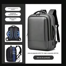 Men's Backpack, Work Bag, Men's And Women's Bag With Expandable Capacity, Waterproof Function - Grey - View 3