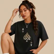 Camisa Feminina Estampada Linha Premium Excelente Qualidade - Preto - Visão 1