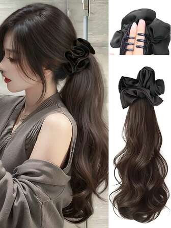 合成马尾辫、合成发髻马尾发片、爪夹发髻发夹、合成假发髻接发、女士日常佩戴发饰