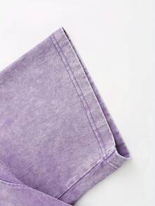 T-Shirts That Blend Faith And Fashion: Little Angel Printed T-Shirt, 230g Washed Label T-Shirt, Unisex Pickled Cotton Printed T-Shirt, Vintage Washed T-Shirt, Round Neck T-Shirt, Machine Washable, Casual Summer Wear, Men's Loose T-Shirt