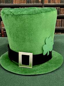 圣帕特里克节三叶草帽、派对帽、表演帽 - 綠色 - 查看 4