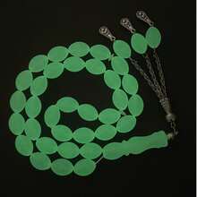 1pc Glow-In-The-Dark Acrylic Bracelet, Multi-Size Options, Luminous Function In Dark Environment, Portable, Suitable For Muslim Men's Daily Prayer Wear - 33 Oval Luminous Beads - View 10