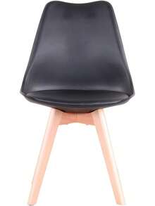 EGOONM Set aus 6 skandinavischen Esszimmerstühlen, Retro gepolsterte Küchenstühle/Bürostühle mit Beinen aus massivem Buchenholz (6, Weiß) Küchen-Esszimmerstühle