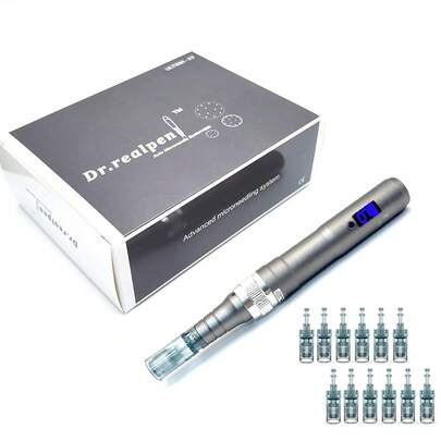  Dr RealPen Ultima M8 Professional Derma Pen With 12 Pcs 11/16/24/36/42/Nano Cartridges
