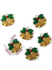 10pcs/Set New Resin Christmas Pendant Assortment, Santa Claus, Christmas Tree, DIY Jewelry Accessories, New Year Decor