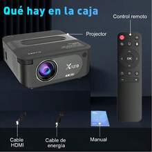 Proyector pequeño, proyector LED profesional, proyector Android 4K, miniproyector, 1920x1080, Wi-Fi de doble banda de 2,4/5/6 GHz, Android 11, 14 000 lúmenes, función de corrección automática de distorsión trapezoidal giroscópica, compatible con rotación de imagen de 360°, reducción de ruido avanzada, altavoces estéreo integrados para un sonido de alta calidad, varios puertos, enfoque manual, compatible con varios idiomas, tecnología de protección ocular.