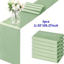 1/3/5 Packs Satin Red Table Runner 11.02*108.27 Inches Suitable For Christmas Birthday Wedding Party Banquets, Dinners, Banquets, Graduations, Family Gatherings, Theme Parties And Other Parties. - Multicolor - View 44