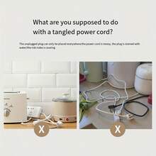 2/3/4/6/8Pcs Power Cord Organizer, Wall Power Cord Adhesive Fixing Clips, Kitchen Storage Cord Organizer, Home Appliance Cord Winder - Black - View 10