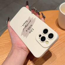 Funda de teléfono de moda Una funda protectora hecha de TPU que ofrece cobertura completa y protección precisa, diseñada para varios modelos del  de Apple de 6 a 16 Pro Max, con un eslogan minimalista. Diseño para Chicas y Mujeres, TPU Suave, Resistente a Impactos, Más Protector, Femenino - 1 pieza - Ver 6