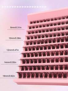 120 簇 DIY 单根睫毛延长，在家即可制作 – 分段假睫毛，适用于婚礼/新娘妆容、约会之夜、照片、Zoom 会议、旅行、日常佩戴、纤细自然的外观、简易自助应用套装，适合万圣节、圣诞节、派对和日常魅力 - 黑色 - 查看 4