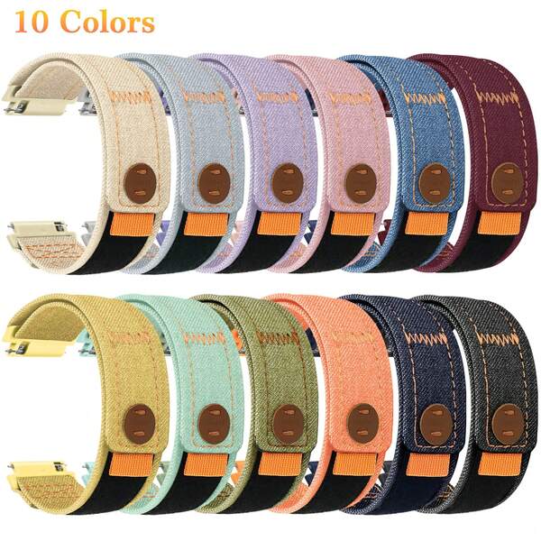 Correa de reloj, correa de reloj de liberación rápida de tela de mezclilla para hombres y mujeres, 20mm 22mm