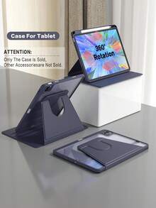 360° Rotating Protective Case With Pencil Holder Compatible With Ipad 5/6/7/8/9/10/11, Mini 6/7, Air 1/2/3/4/5, 11" (M2)/11" (M3)/13" (M2)/13" (M3) Pro 12.9" (3rd/4th/5th/6th Gen) - Blue - Navy Blue - View 30