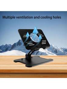ABS Material Office Desk Tablet Holder, Foldable Height Adjustable Tablet/Laptop Stand