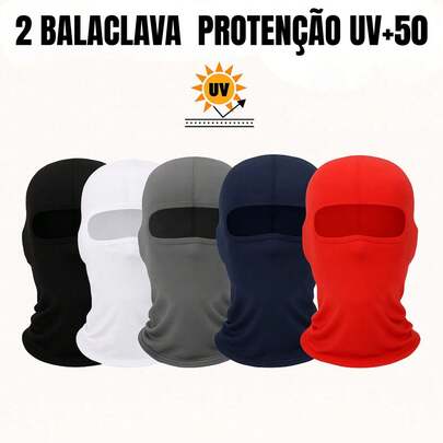2 Balaclava Toca UV+50 Proteção Solar Térmica Motoqueiro Motoboy touca
