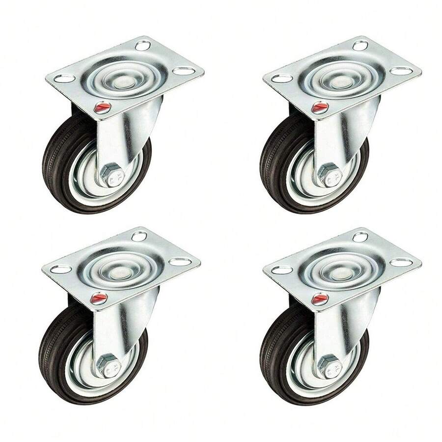 COSHANO Ruedas giratorias rueda loca 3" 76mm juego de 4 muebles plataformas mesas - Gris - Ver 1