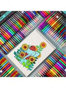 60/48 Pack Neon Color Gel Ink Rollerball Pens Set, 1.0mm Fine Point, Assorted Fluorescent Colors, Durable Plastic Material For Students And Journaling