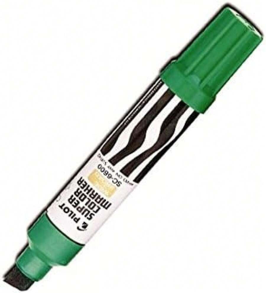 Marcador Permanente Recargable Jumbo, Punta de Cincel, Recargable, Verde - 1 - Ver 1