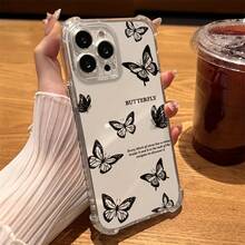 Fundas para celular de moda 2026Mariposa-(13) Compatible con 16/16 Pro/16 Plus/16 Pro, 15/11, Estuche de teléfono con almohadilla de aire de cuatro esquinas transparente, resistente a caídas, sólido y duradero, resistente a golpes y huellas dactilares, un regalo perfecto para parejas, amigos y familiares.17 17promax. - transparente - Ver 5