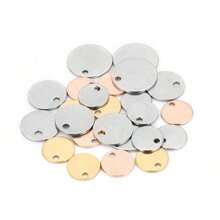10/20pcs Round Golden Stainless Steel DIY Metal Pendant Necklace, Bracelet, Pendant Jewelry, 6-25mm Electroplated Anti-Allergic DIY Accessory
