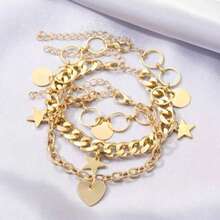 3 件套心形和星形手链情人节