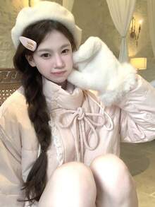 Women Winter Coats - Hồng - Xem 3