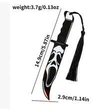 1pc Scream Bookmark, Acrylic Horror Knife Tassel Bookmark, Personalized Reading Mark Halloween Gift, Horror Movie Series Bookmark, Suitable For Book Lovers, Family And Friends,School Supplies,Back To School