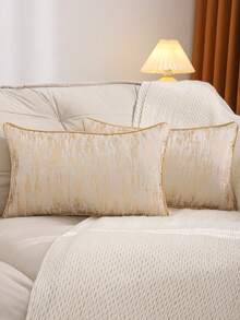 金锦装饰枕套，条纹图案，适用于客厅、卧室、沙发、秋季装饰、秋季装饰、房间装饰