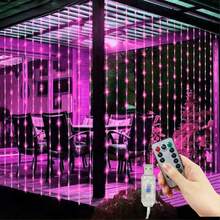 1 Confezione, Luci a tendina a LED, Luci a stringa alimentate tramite USB con 8 modalità, Decorazioni appese adatte per Natale, Ognissanti, San Valentino, Ramadan, Feste e Illuminazione per Festività