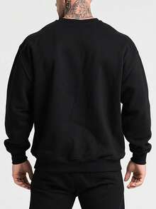 Customized Men's Merry Christmas Hoodie, Christmas Figures, Santa Claus, Christmas Chimneys, Christmas Gift - Black - View 2