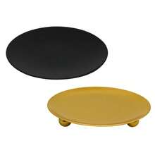 Iron Black Golden Candle Holders Pillar Metal Plate For Wedding Party Festival Candlestick Holder Art Gift Home Table Decoration - Black - View 10