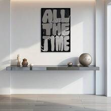 1 件带框帆布海报 - 现代基督教墙面装饰，带有“GOD. ALL. THE TIME. & GOOD. ALL. THE TIME. FAITH. ALL. THE TIME。” - 黑白简约圣经诗句艺术，米色/灰色/白色 - 垂直励志经文印刷品，适合家庭、教堂、办公室 - 可直接悬挂的包裹式帆布画框 - 卧室、客厅、厨房、餐厅的理想礼物 - 基于信仰的房间装饰 - 彩色 - 查看 4